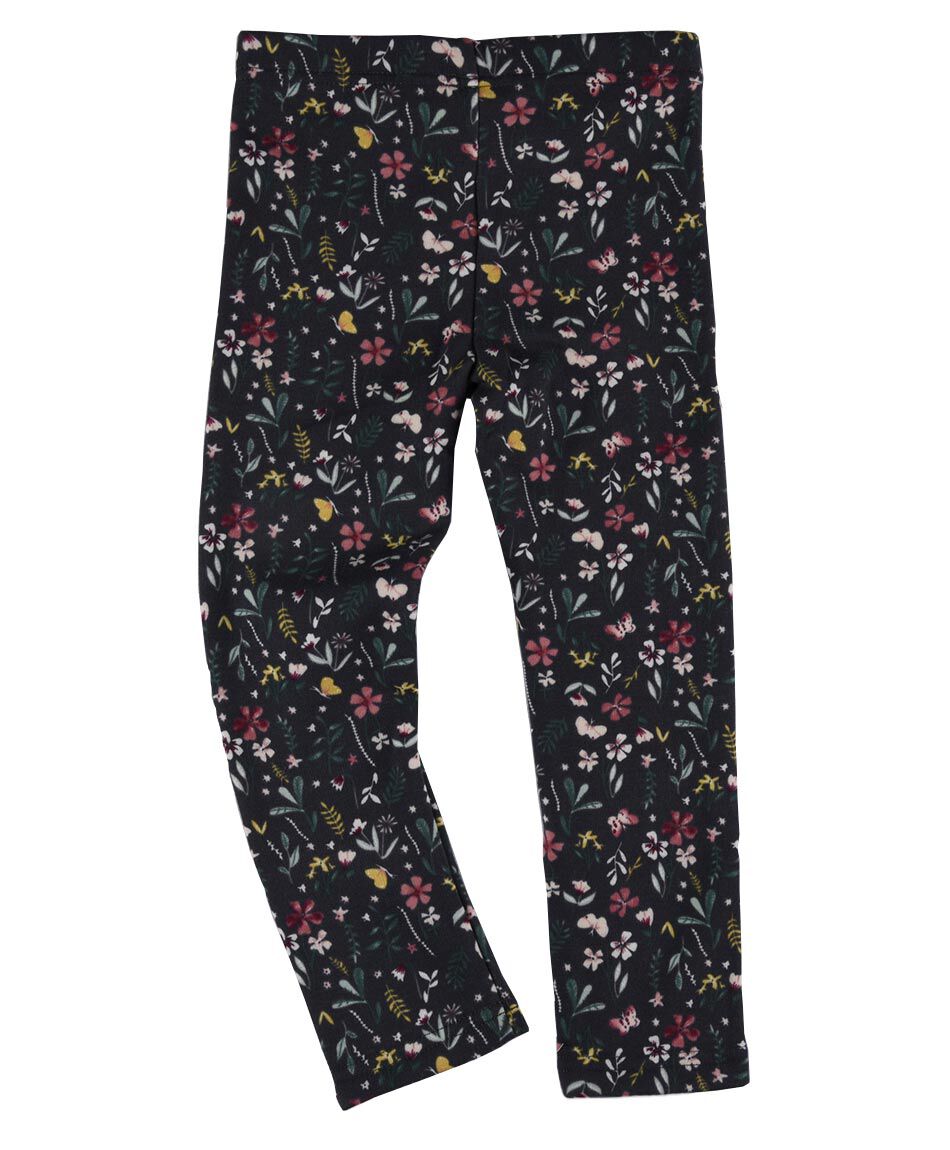 Leggins floral forrada piel