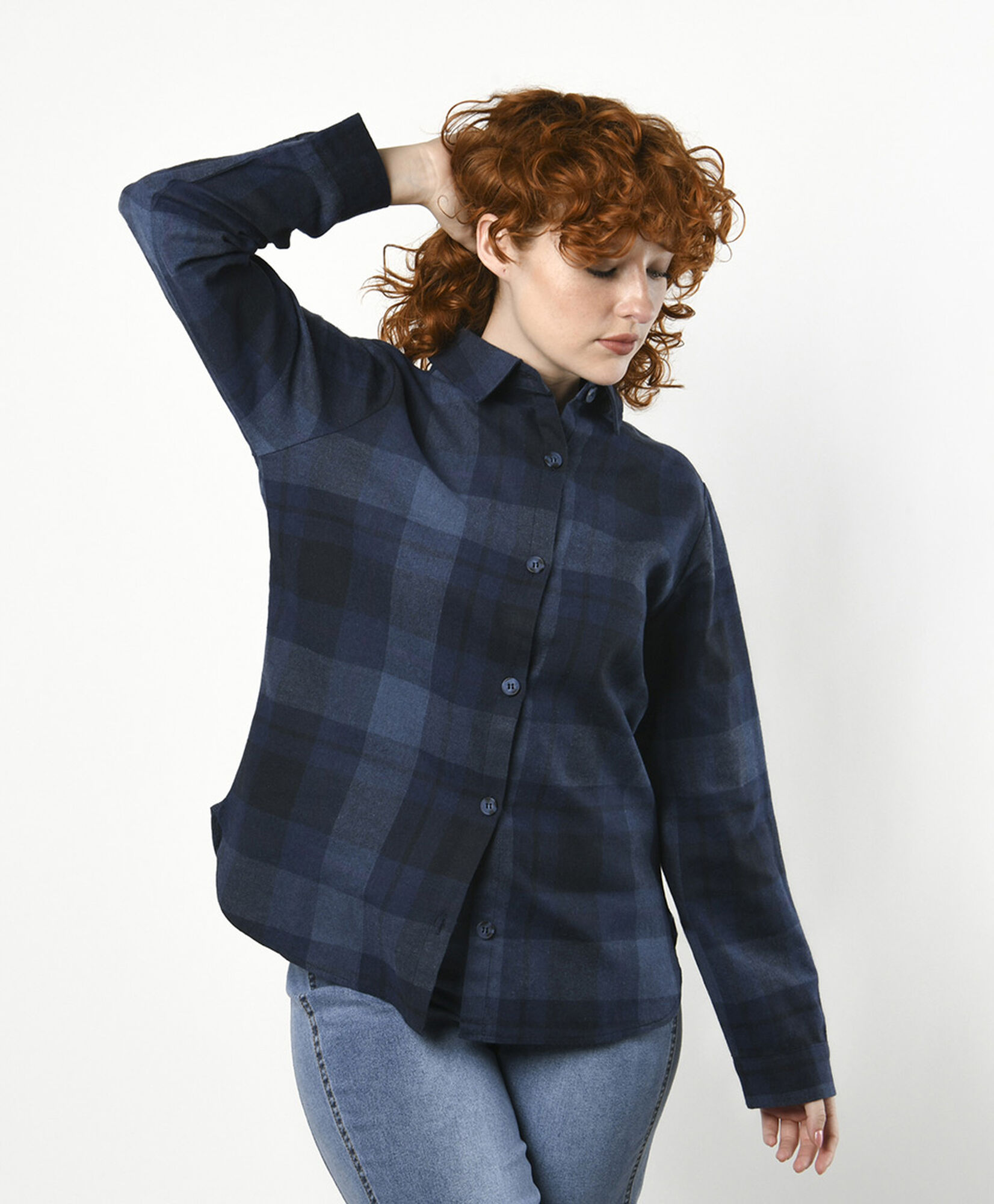 Blusa mujer escocesa azul Blusa mujer escocesa azul