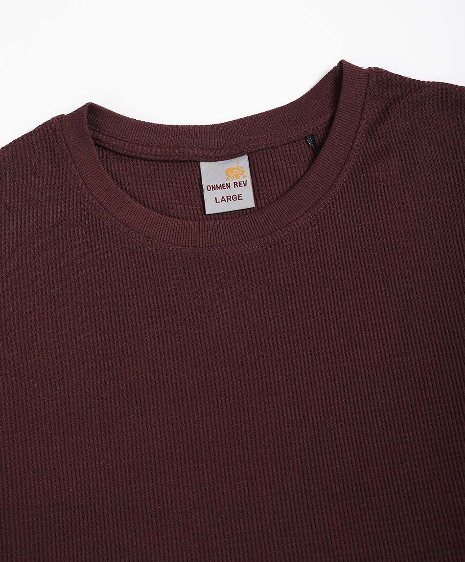 Polera hombre cuello redondo dark red