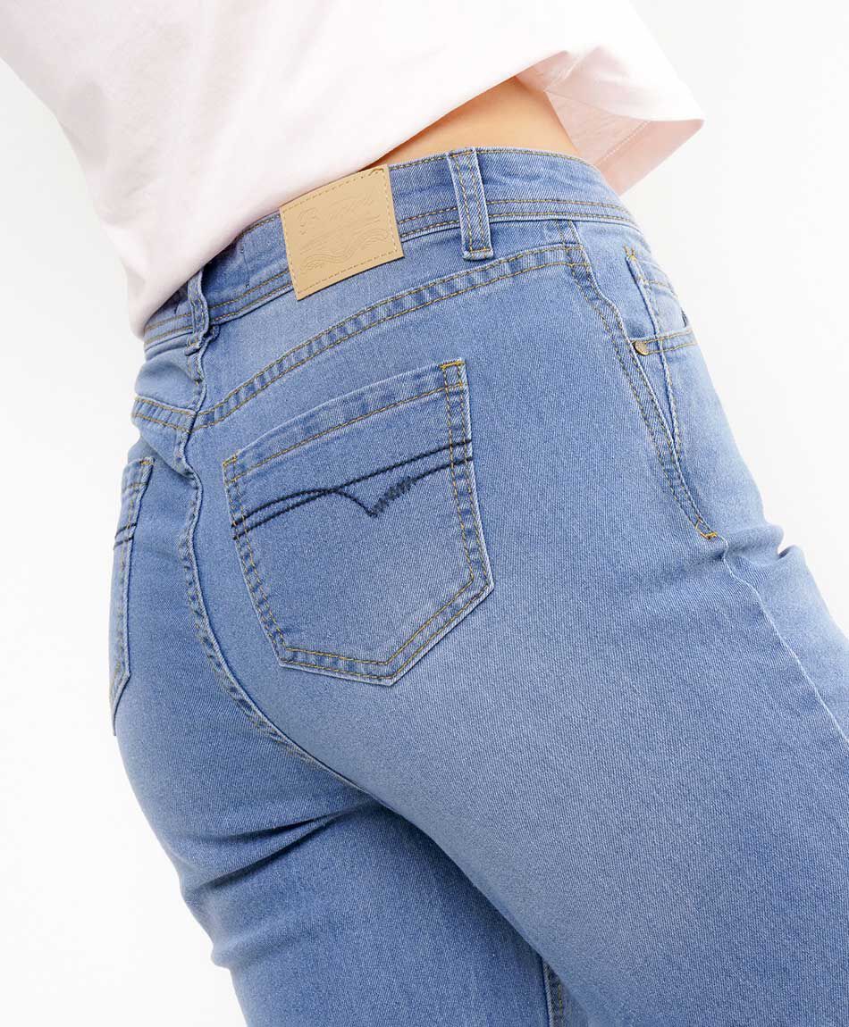 Jeans mujer liso recto