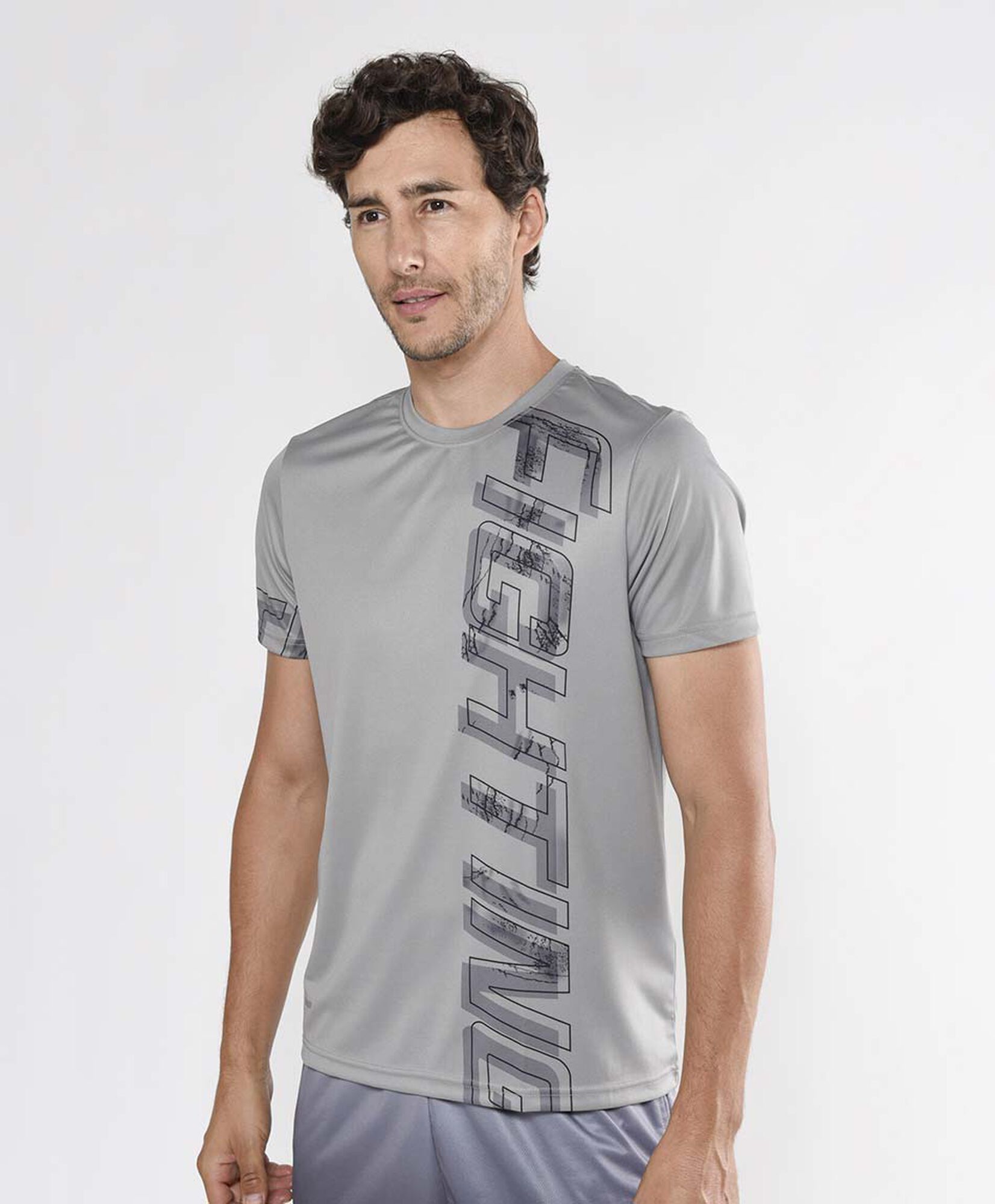 Polera deportiva hombre running texto Polera deportiva hombre running texto