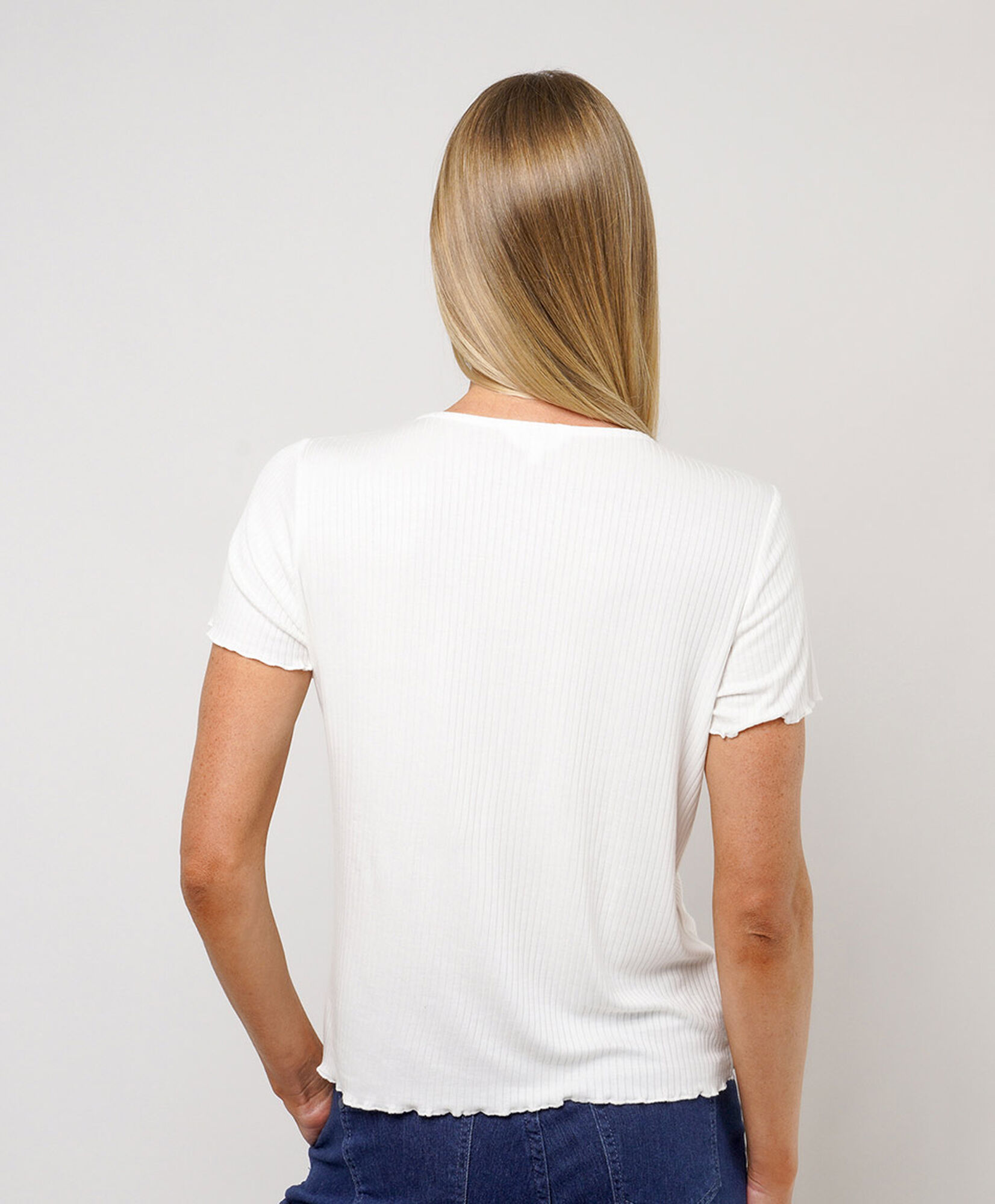 Polera mujer canalé botones dorados Polera mujer canalé botones dorados