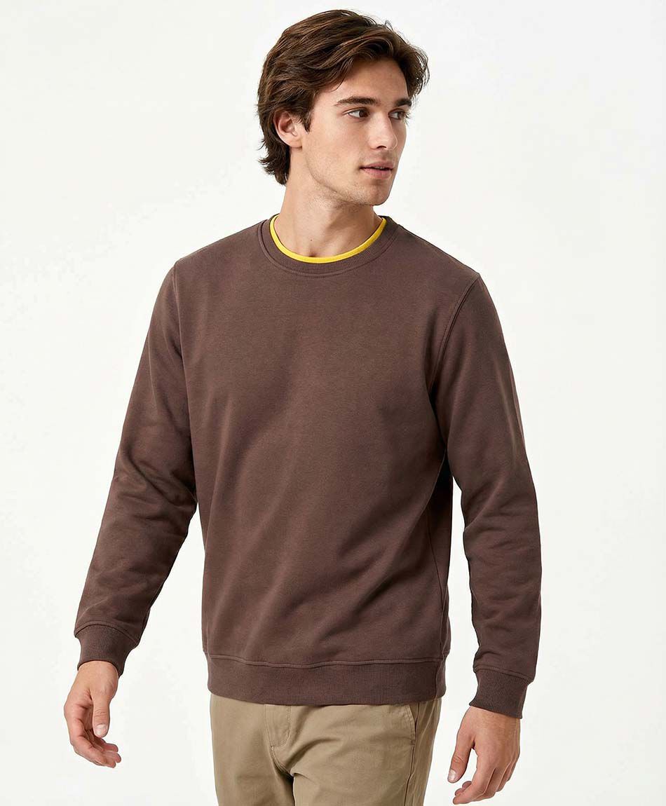 Poler&oacute;n hombre cuello redondo beige