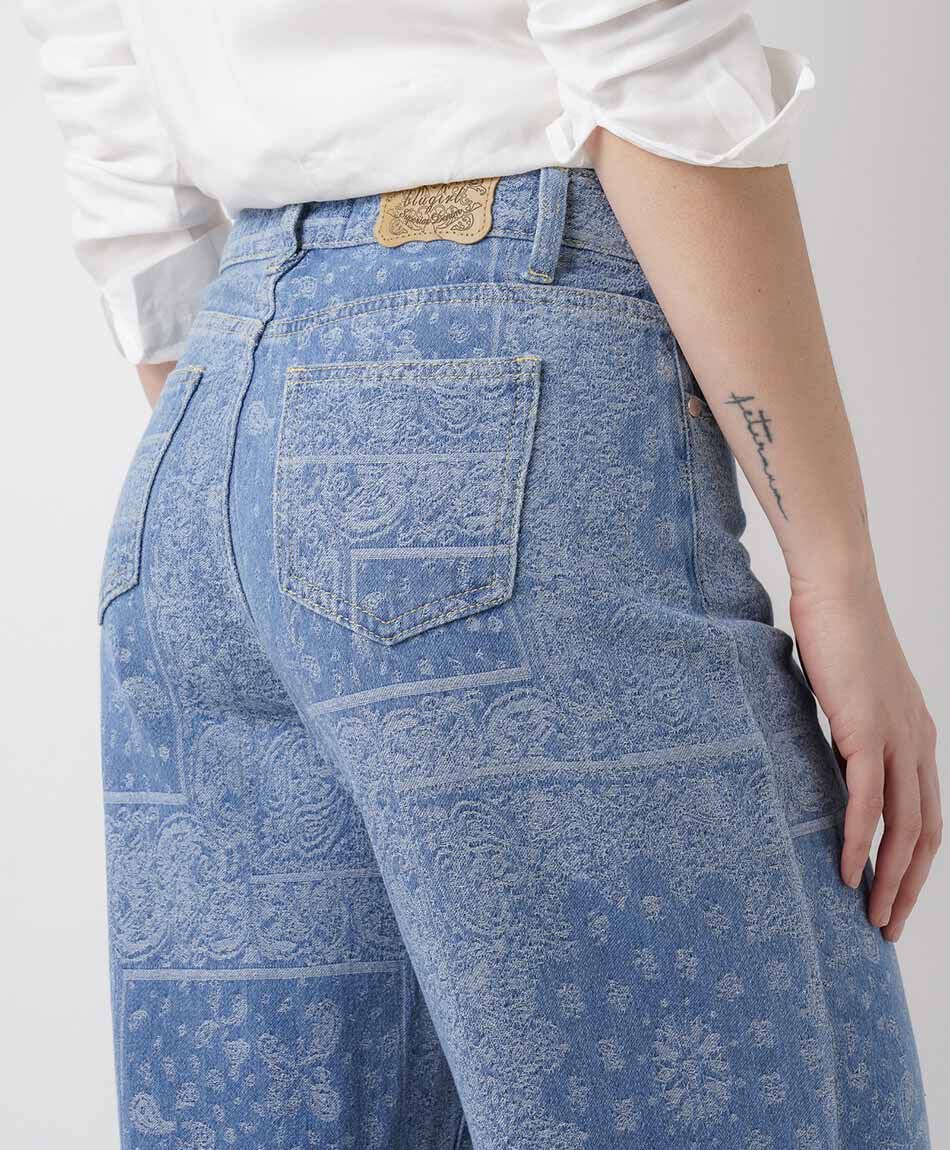 Jeans mujer wide leg estampados