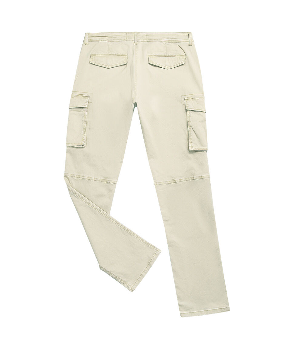 Pantal&oacute;n hombre liso cargo