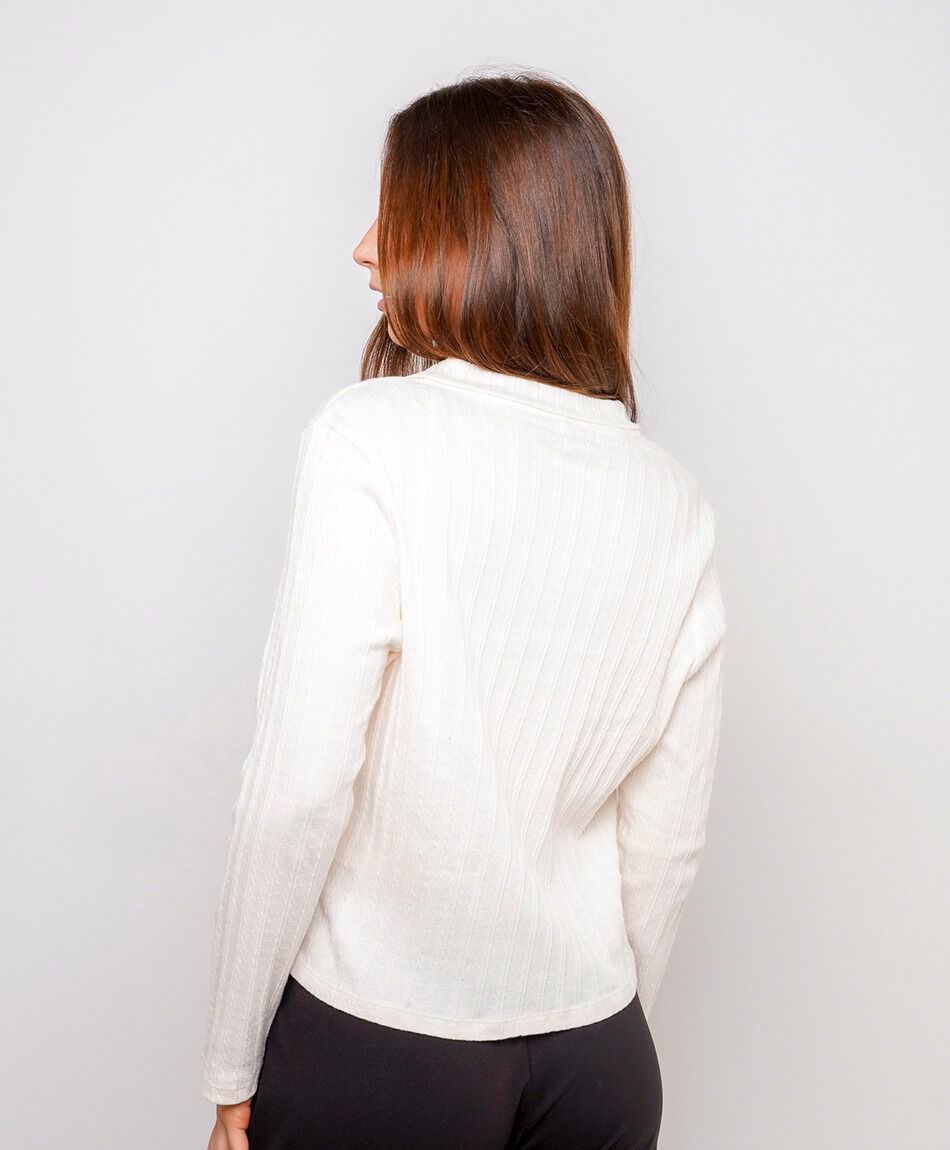 Blusa mujer jacquard pinzada