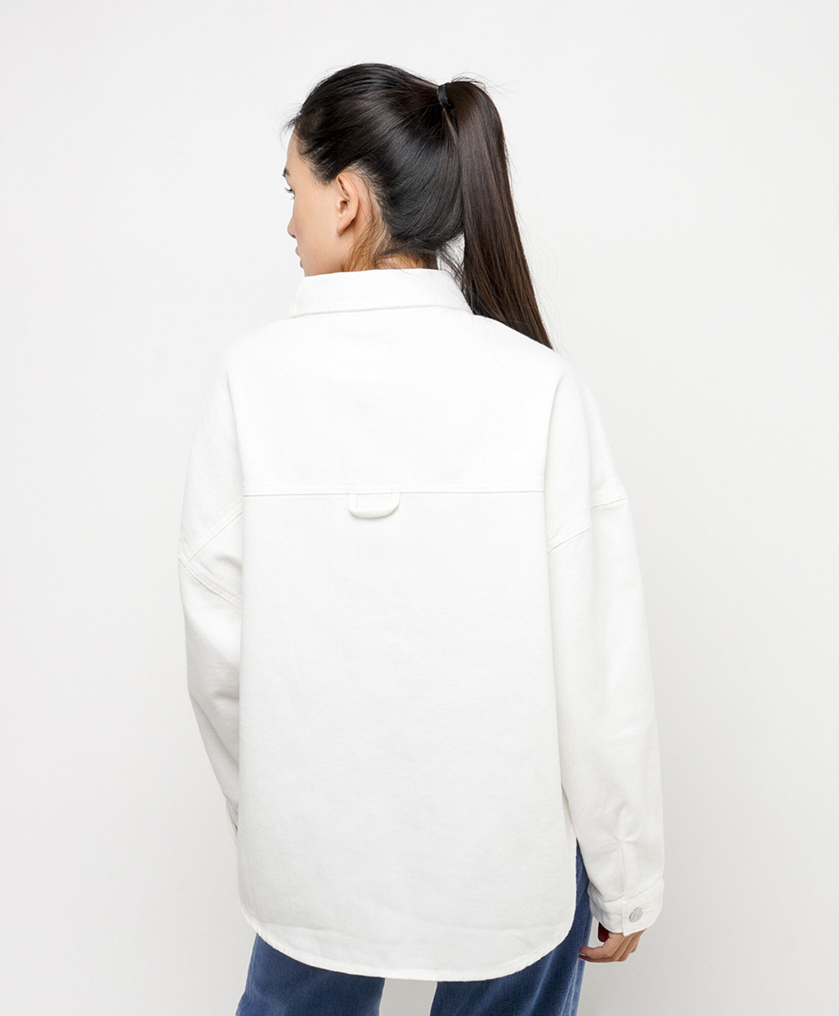Blusa mujer denim blanca oversize Blusa mujer denim blanca oversize