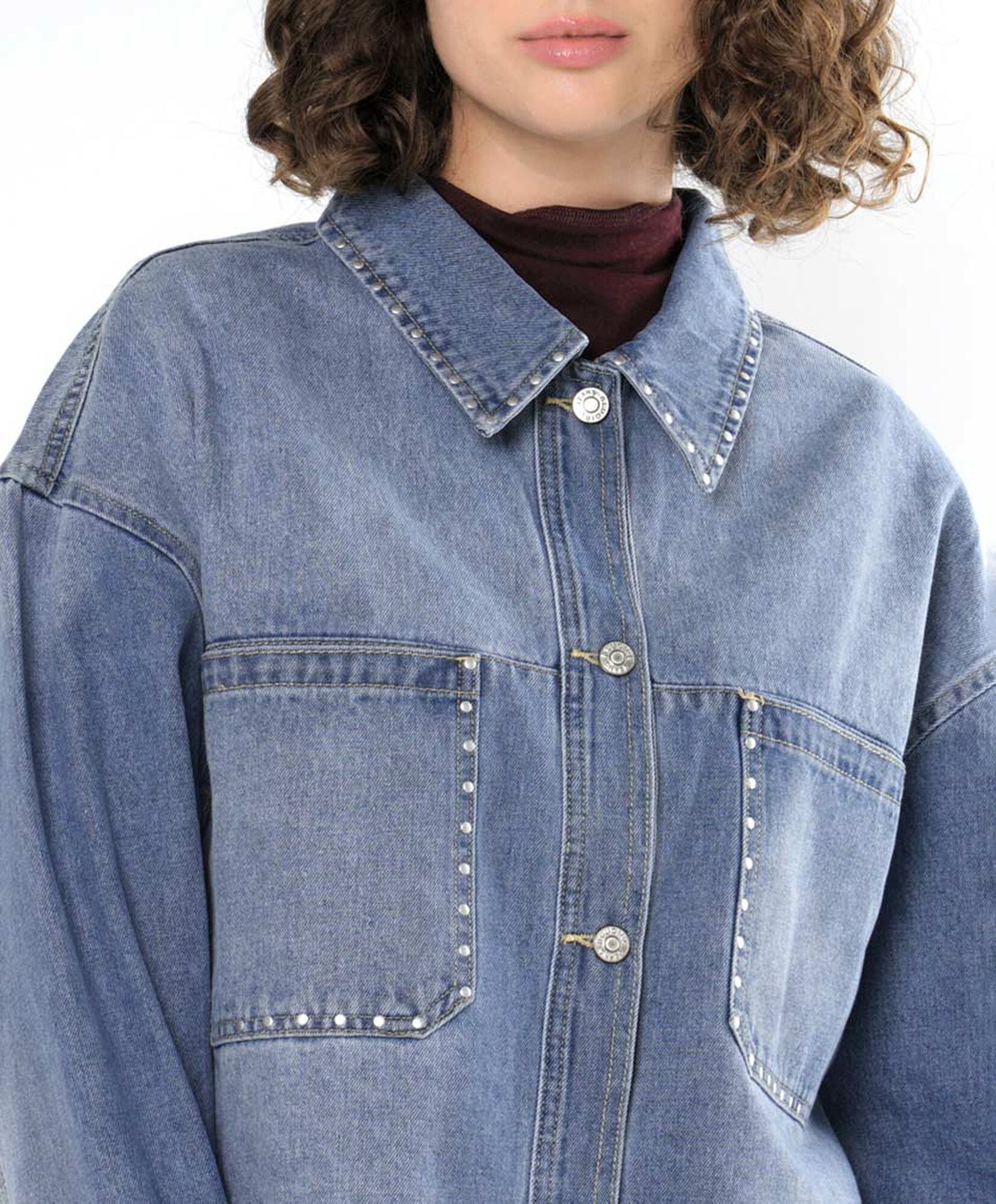 Chaqueta mujer denim bolsillos corta Chaqueta mujer denim bolsillos corta