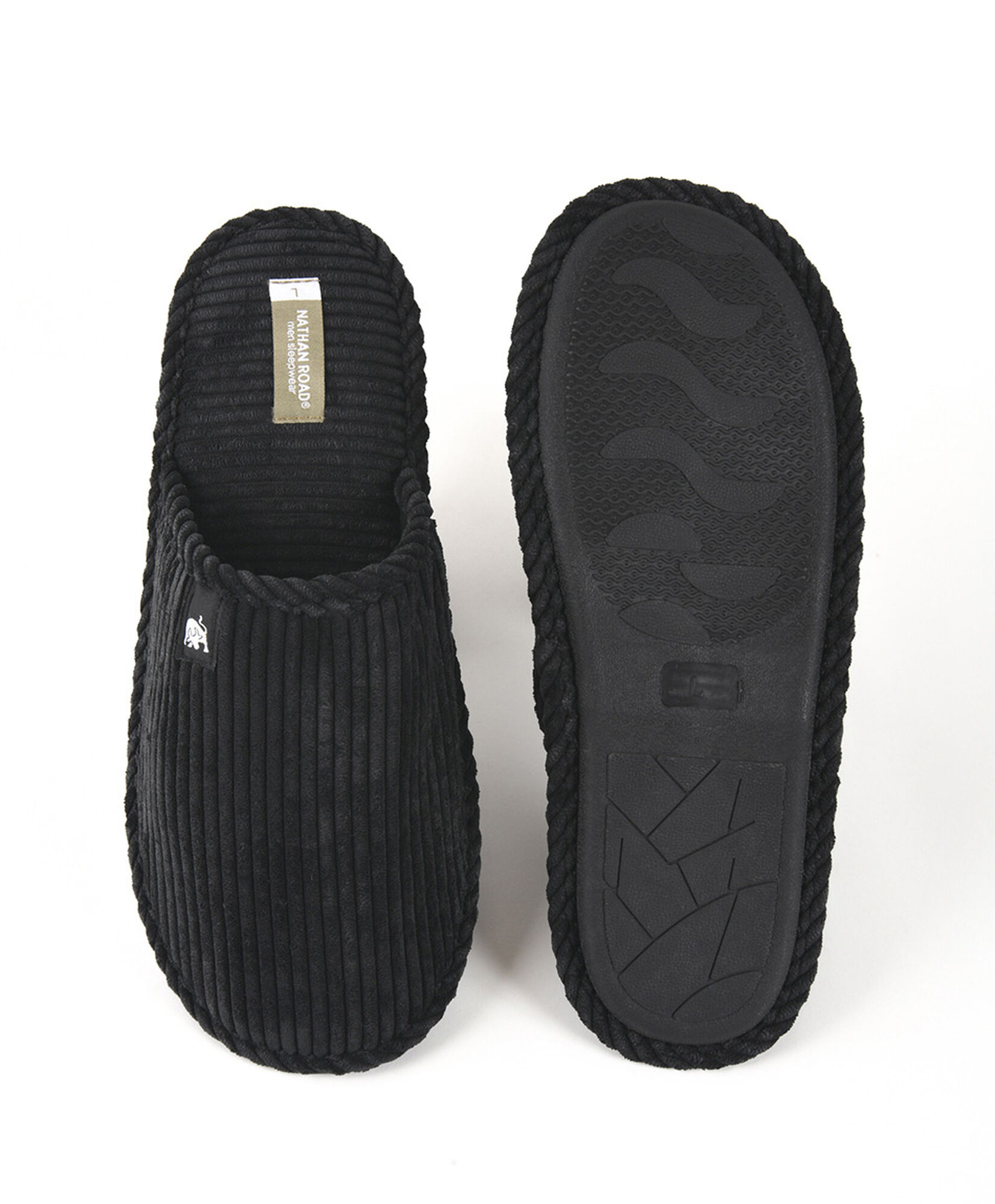 Pantufla hombre negra líneas Pantufla hombre negra líneas
