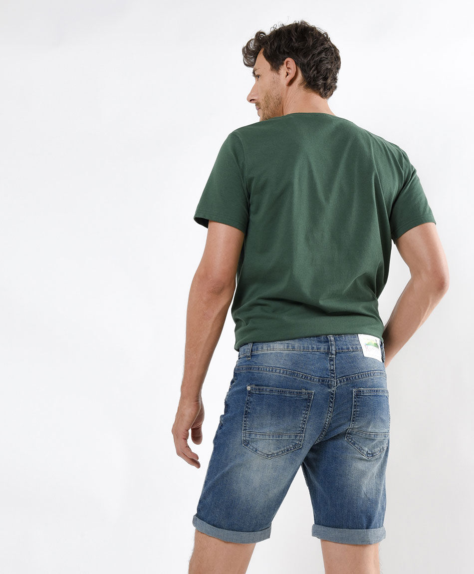 Bermuda hombre denim doblez
