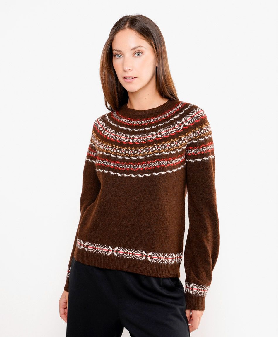 Sweater mujer nordic jacquard