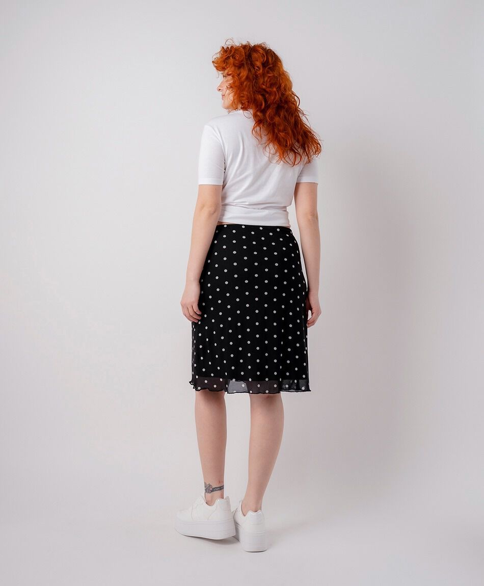 Falda mujer mesh puntos