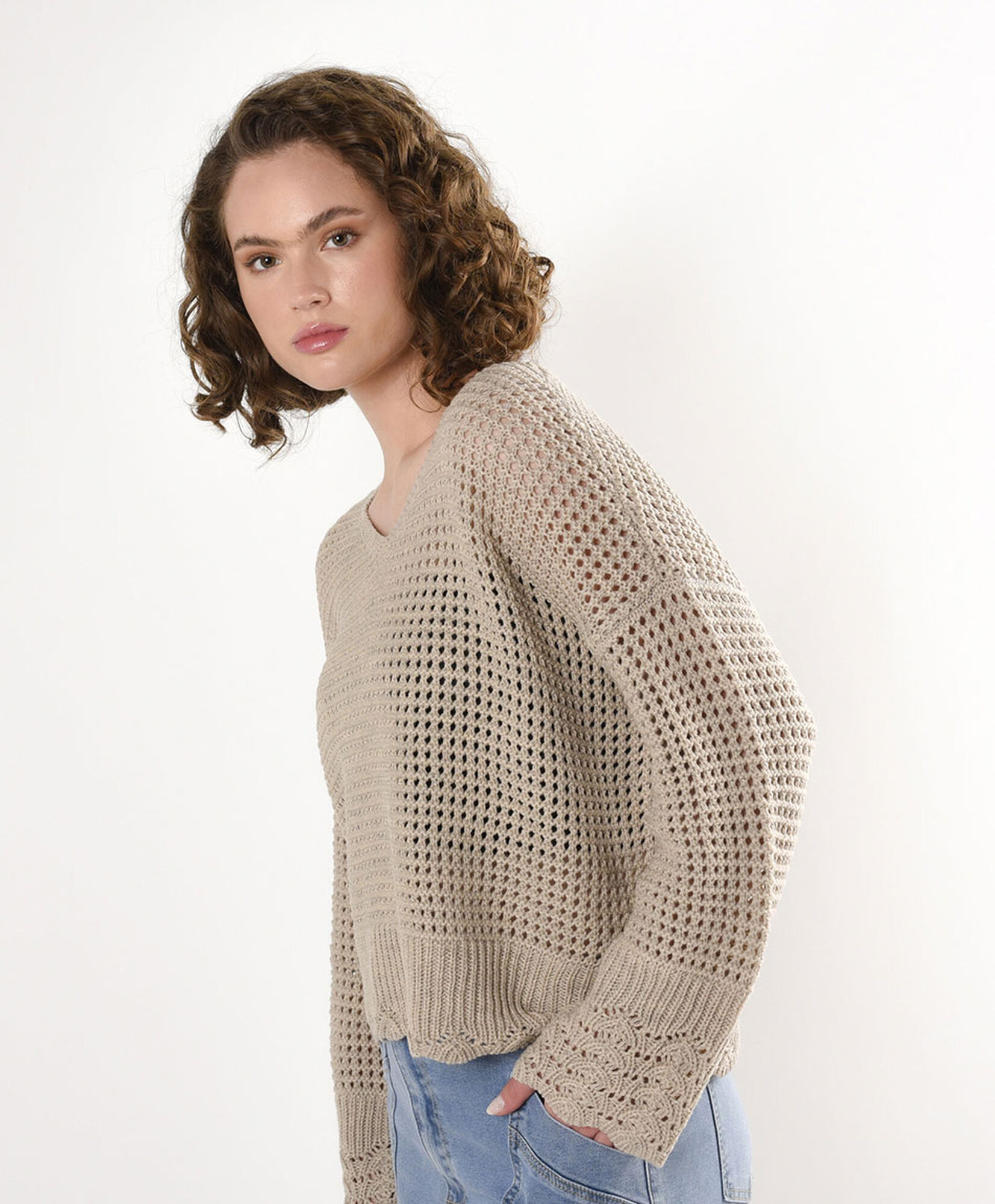 Sweater mujer calado detalles basta Sweater mujer calado detalles basta