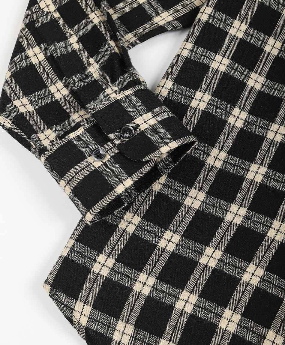 Camisa hombre franela beige