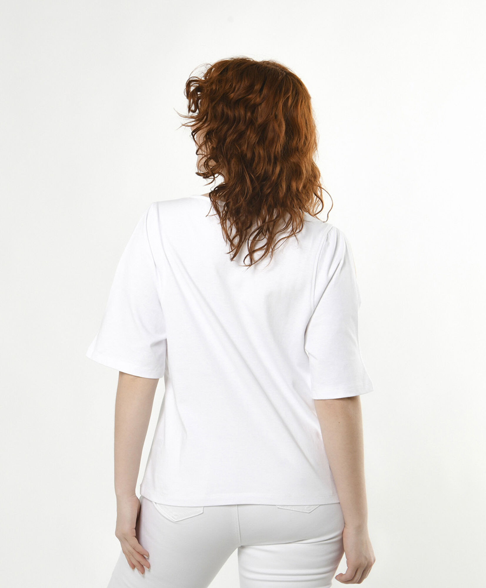 Polera mujer manga abierta blanca Polera mujer manga abierta blanca