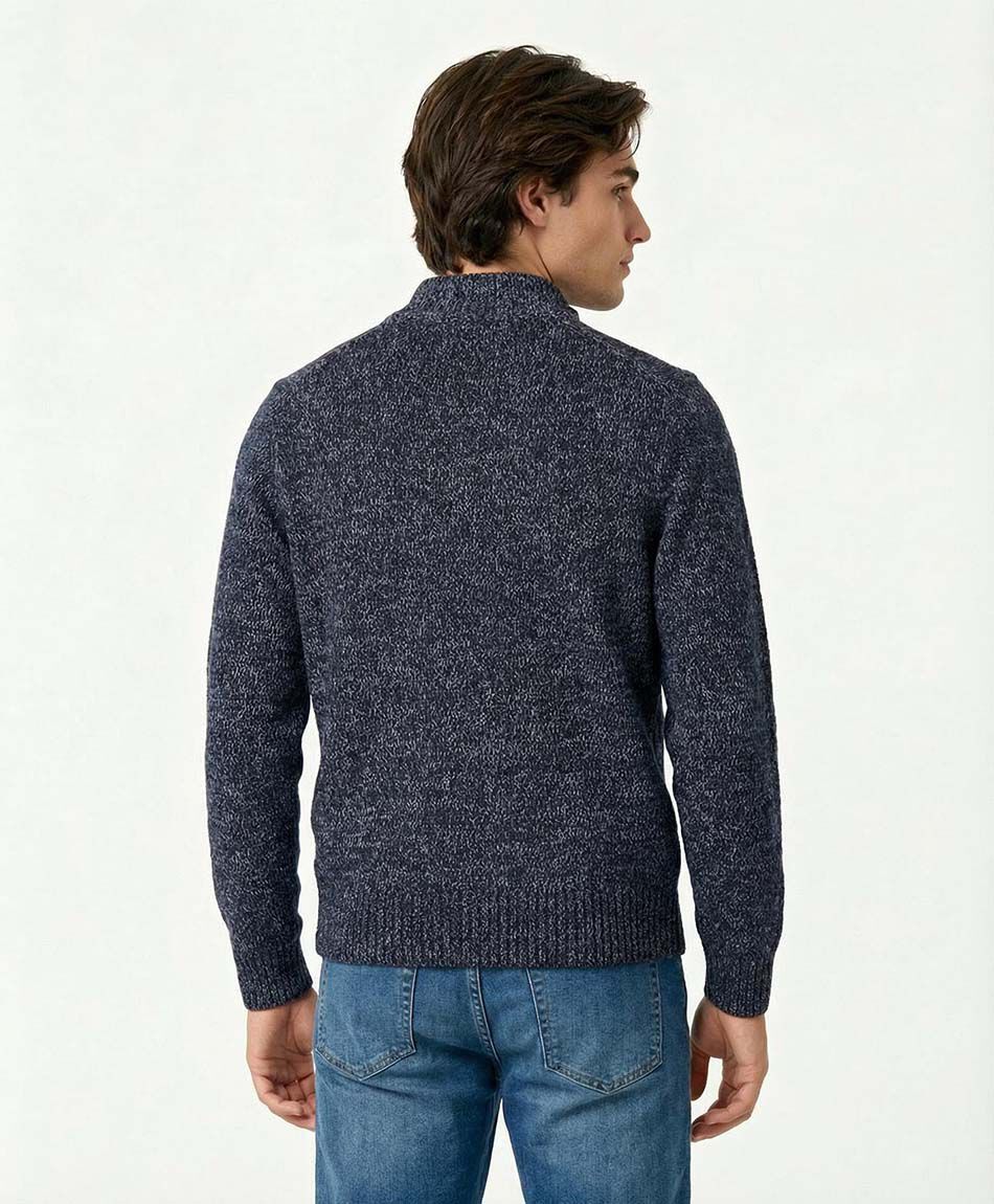 Sweater hombre cierre medio lanoso