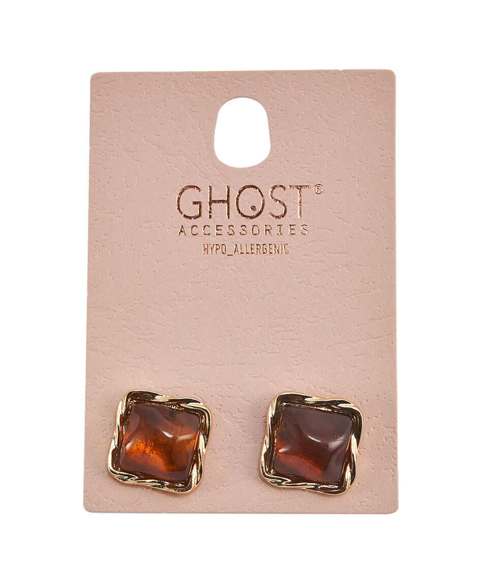 Aros mujer cuadrados &aacute;mbar