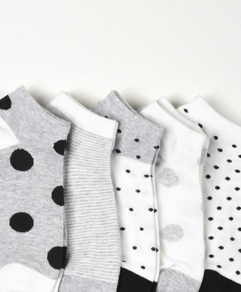 Pack 5 calcetines mujer cortos puntitos