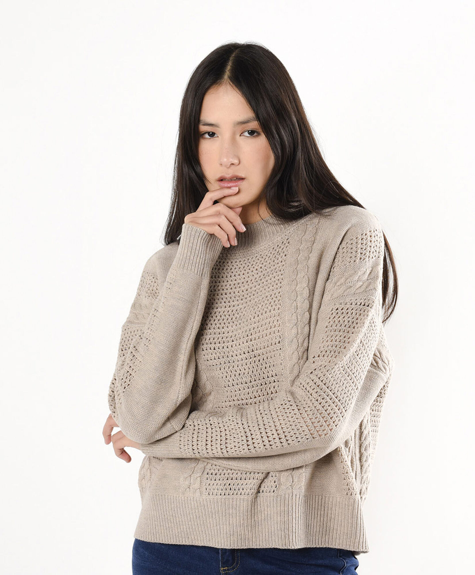 Sweater mujer calado trenzas Sweater mujer calado trenzas