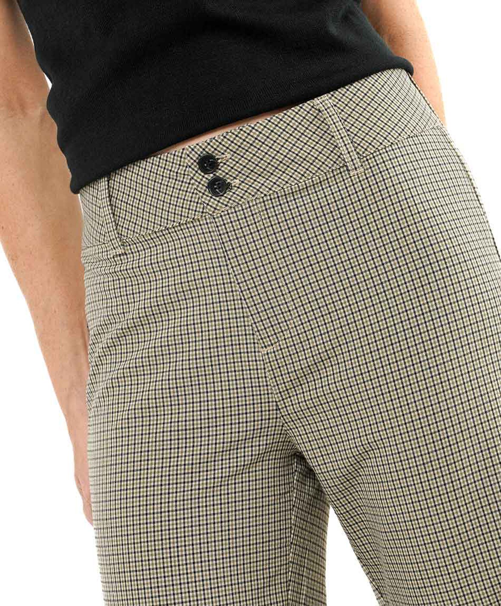 Pantalón mujer cuadrillé flare Pantalón mujer cuadrillé flare