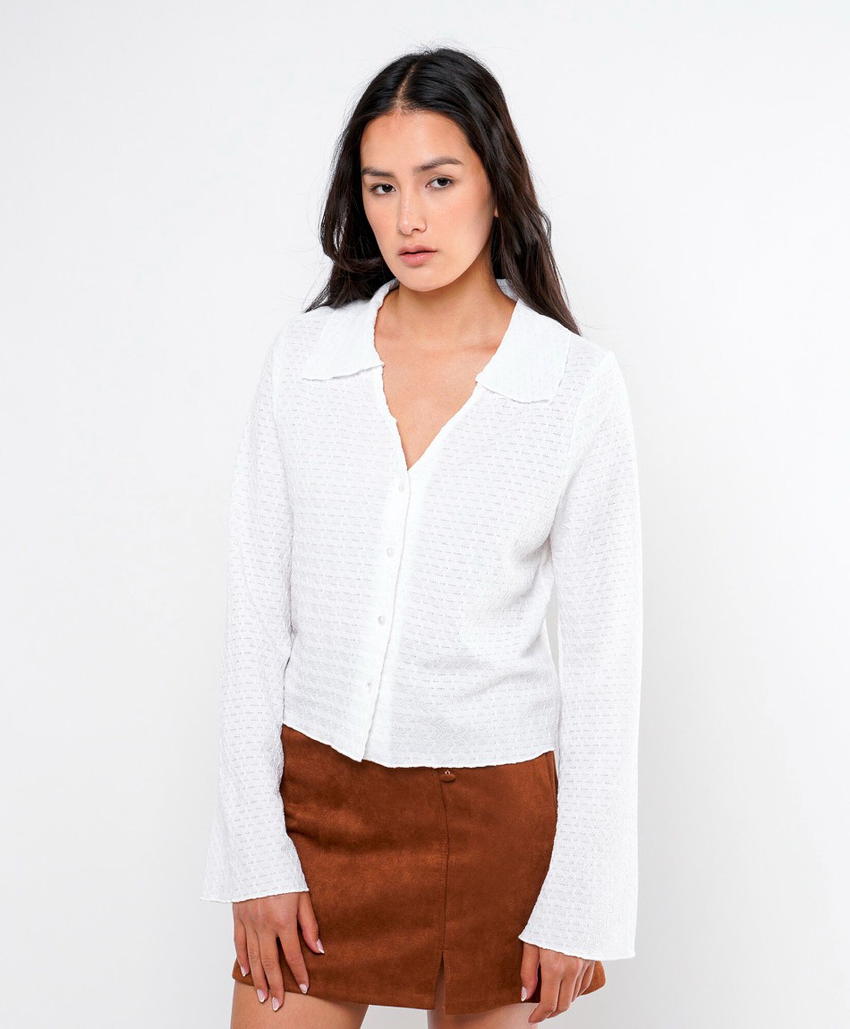 Blusa mujer mini líneas corta Blusa mujer mini líneas corta