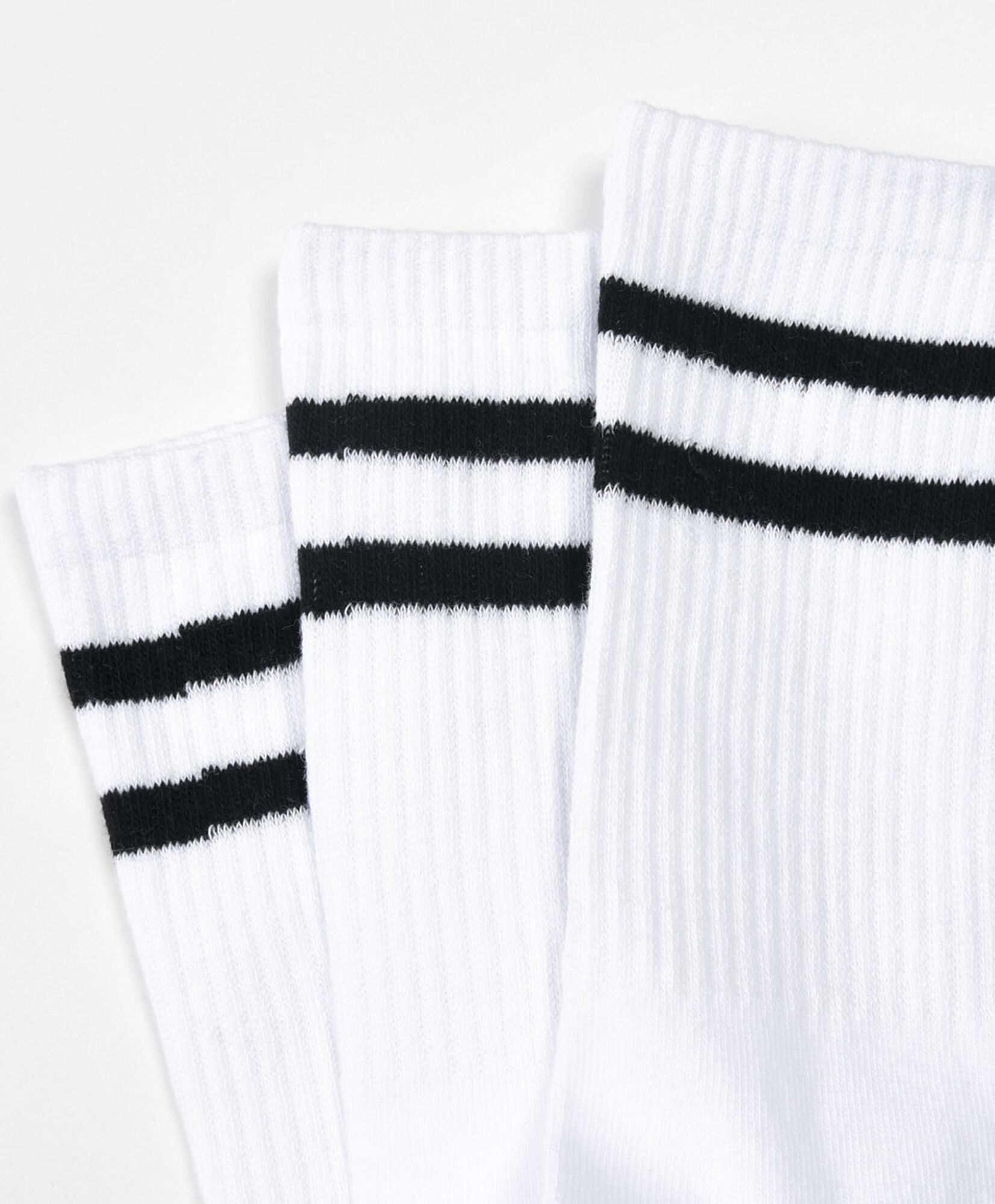 Pack 3 calcetines mujer blancos doble línea Pack 3 calcetines mujer blancos doble línea
