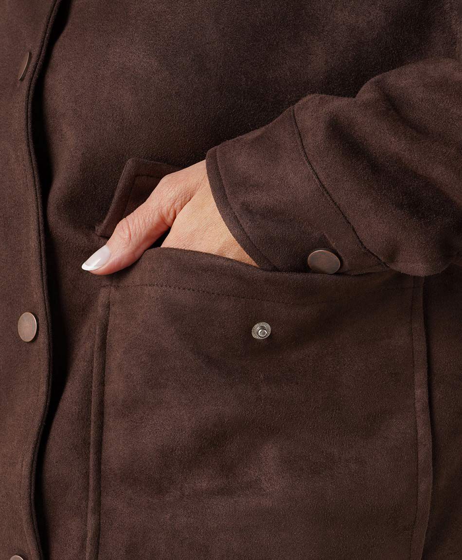 Chaqueta mujer suede bolsillos