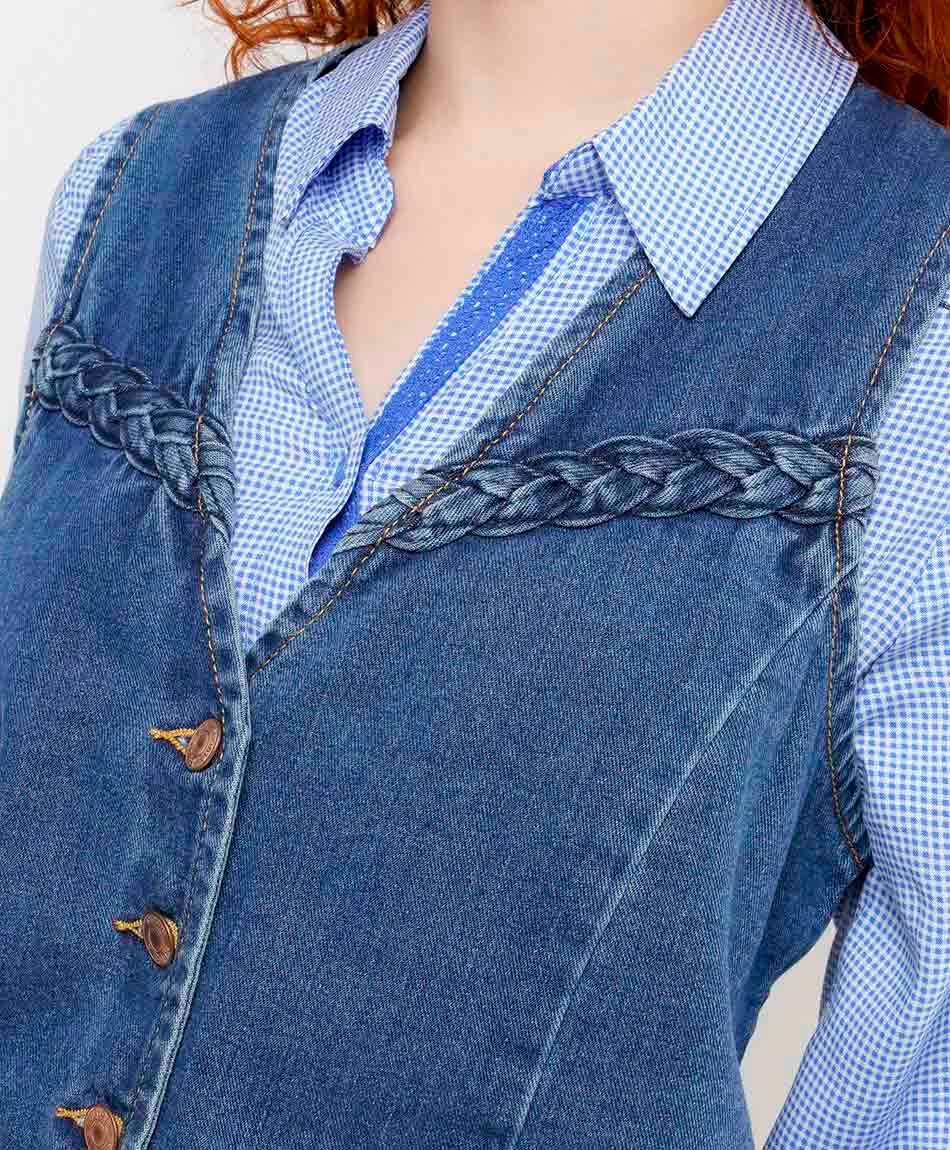 Vest mujer denim trenzas