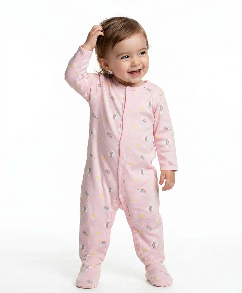 Pijama beb&eacute; cisnes arcoiris