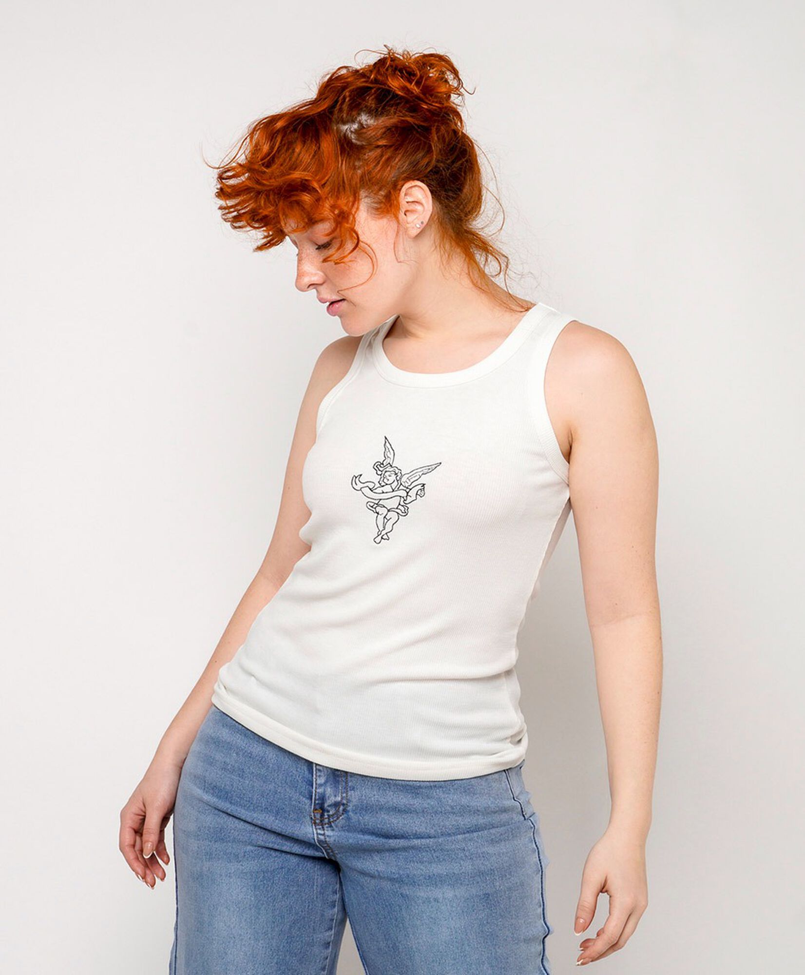 Polera mujer ángel bordado Polera mujer ángel bordado