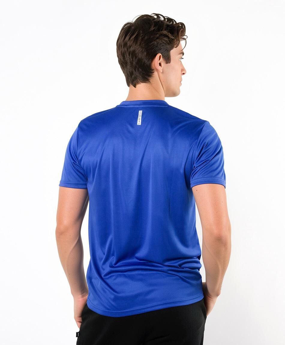 Polera deportiva hombre lisa azul