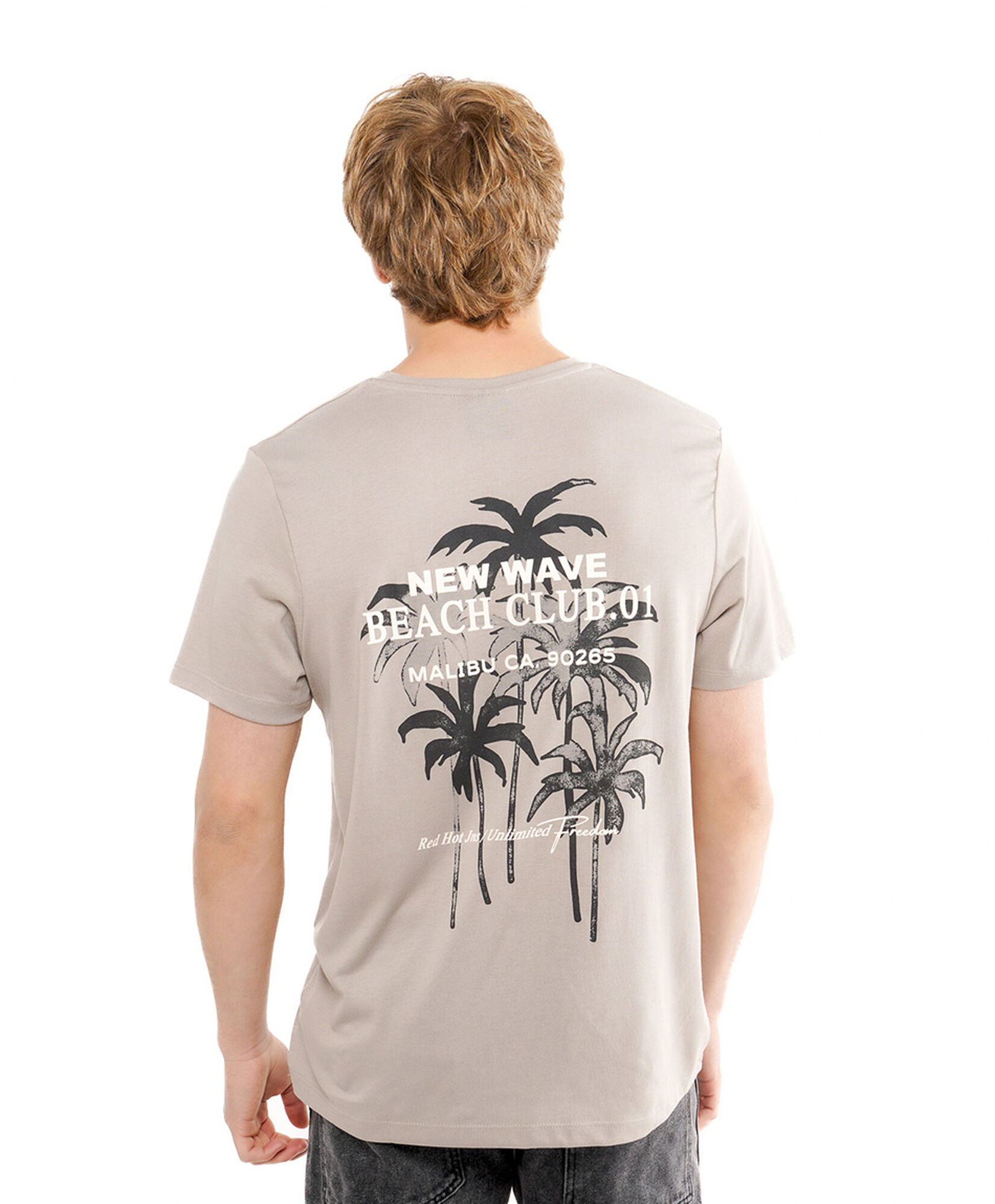 Polera hombre doble estampado palmeras Polera hombre doble estampado palmeras