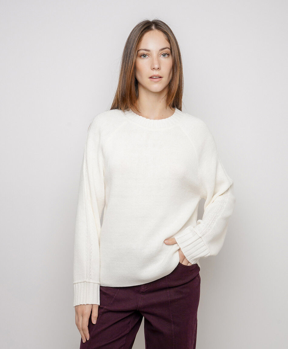 Sweater mujer encaje mangas