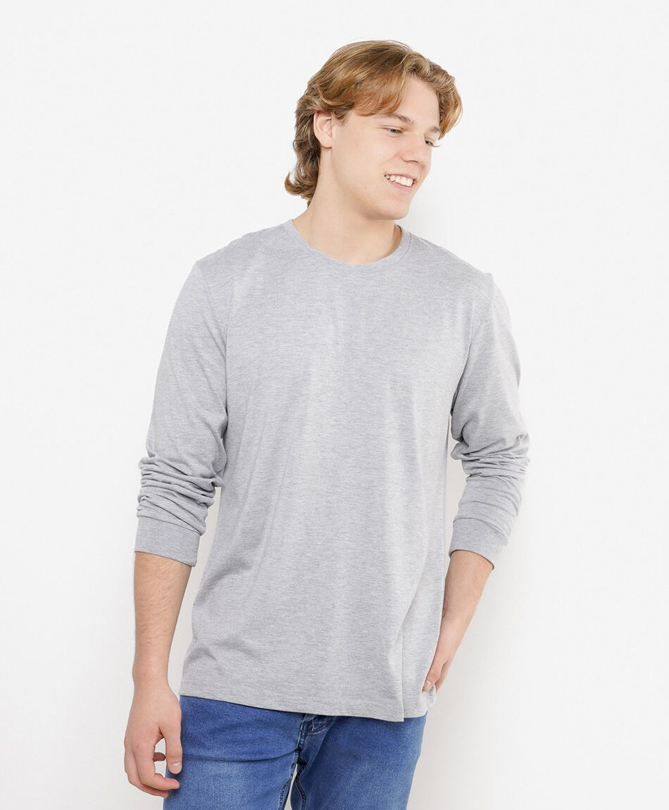 Polera hombre lisa manga larga