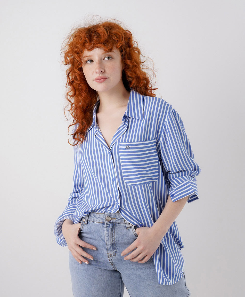Blusa mujer l&iacute;neas bolsillo