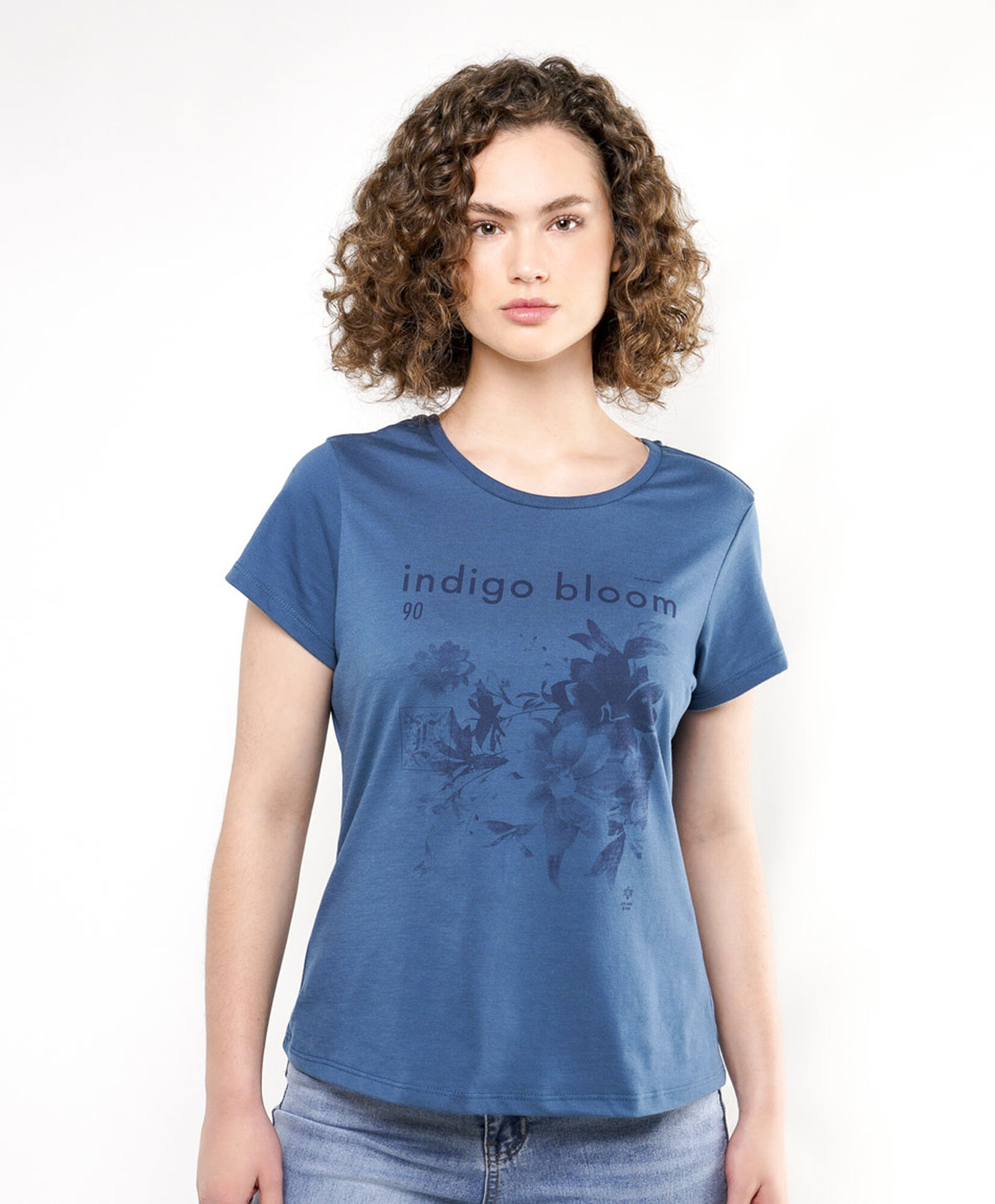 Polera mujer flor indigo Polera mujer flor indigo