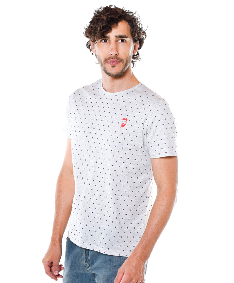 Polera estampada cuello redondo