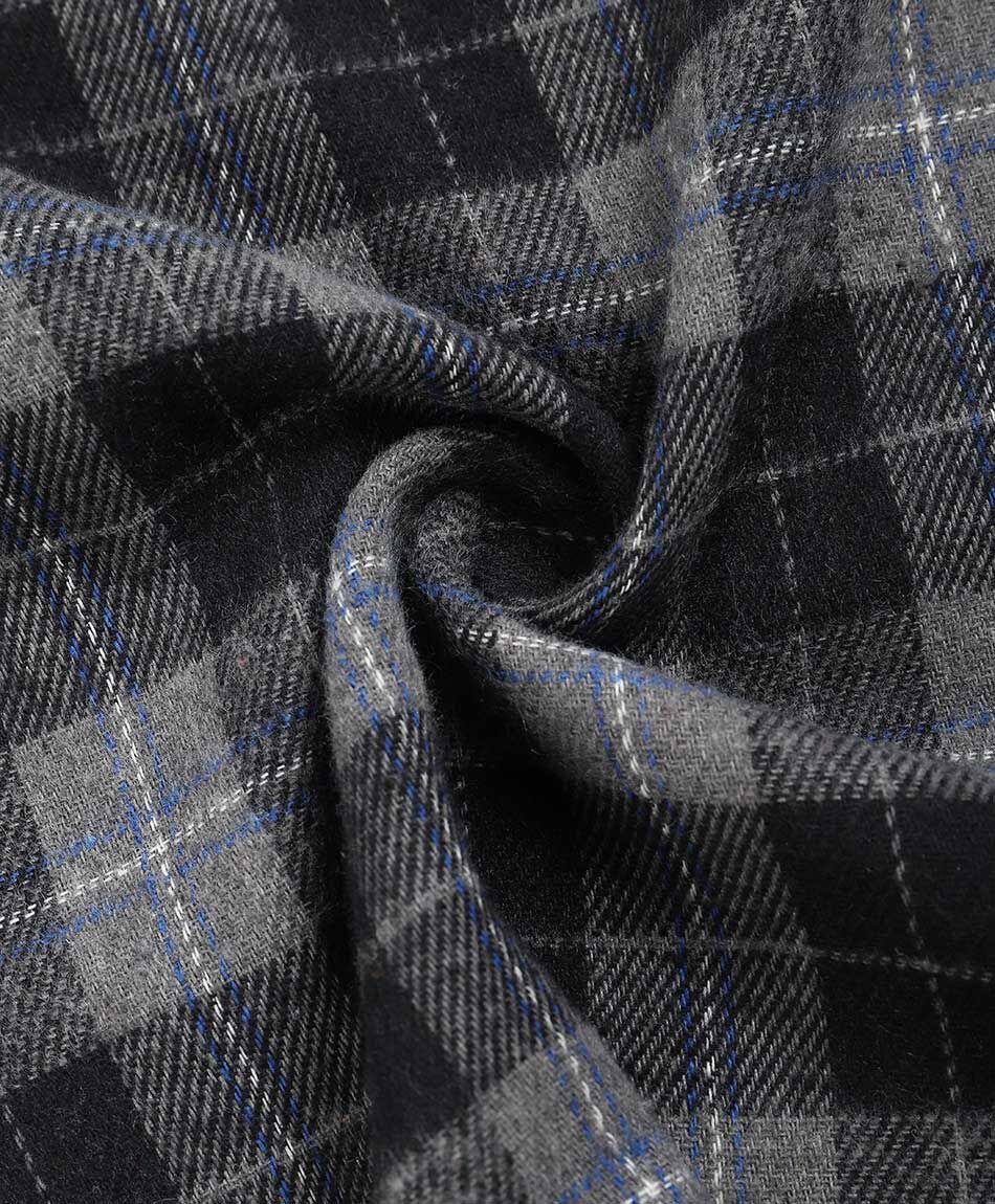 Camisa hombre franela escoc&eacute;s gris