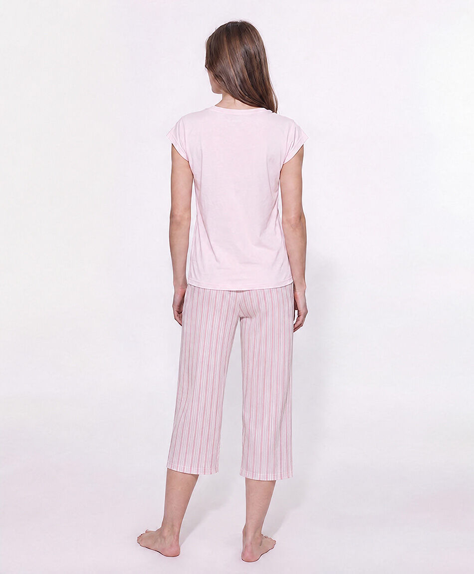 Pijama mujer capri osito rayas
