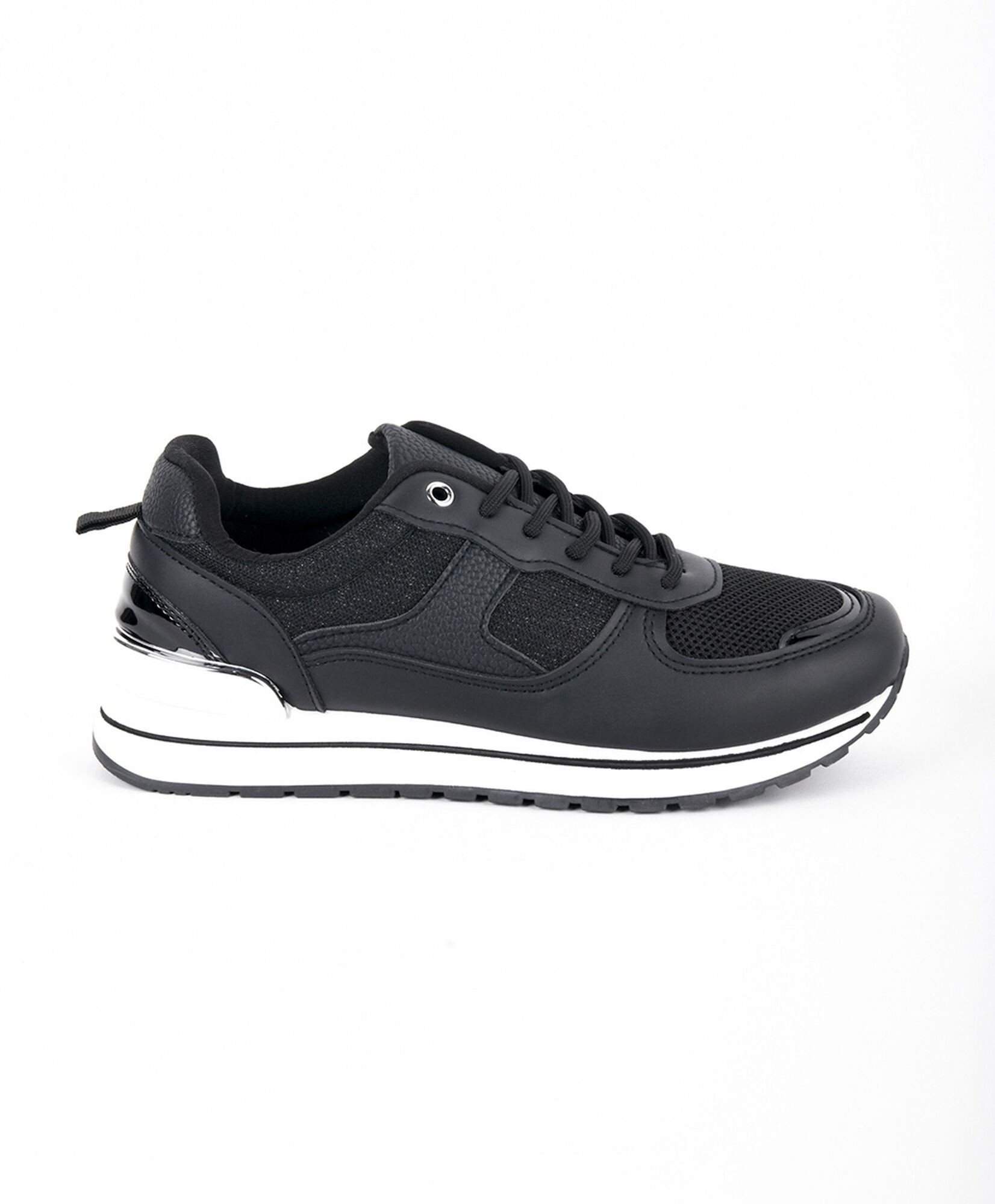 Zapatilla mujer brillante negra Zapatilla mujer brillante negra