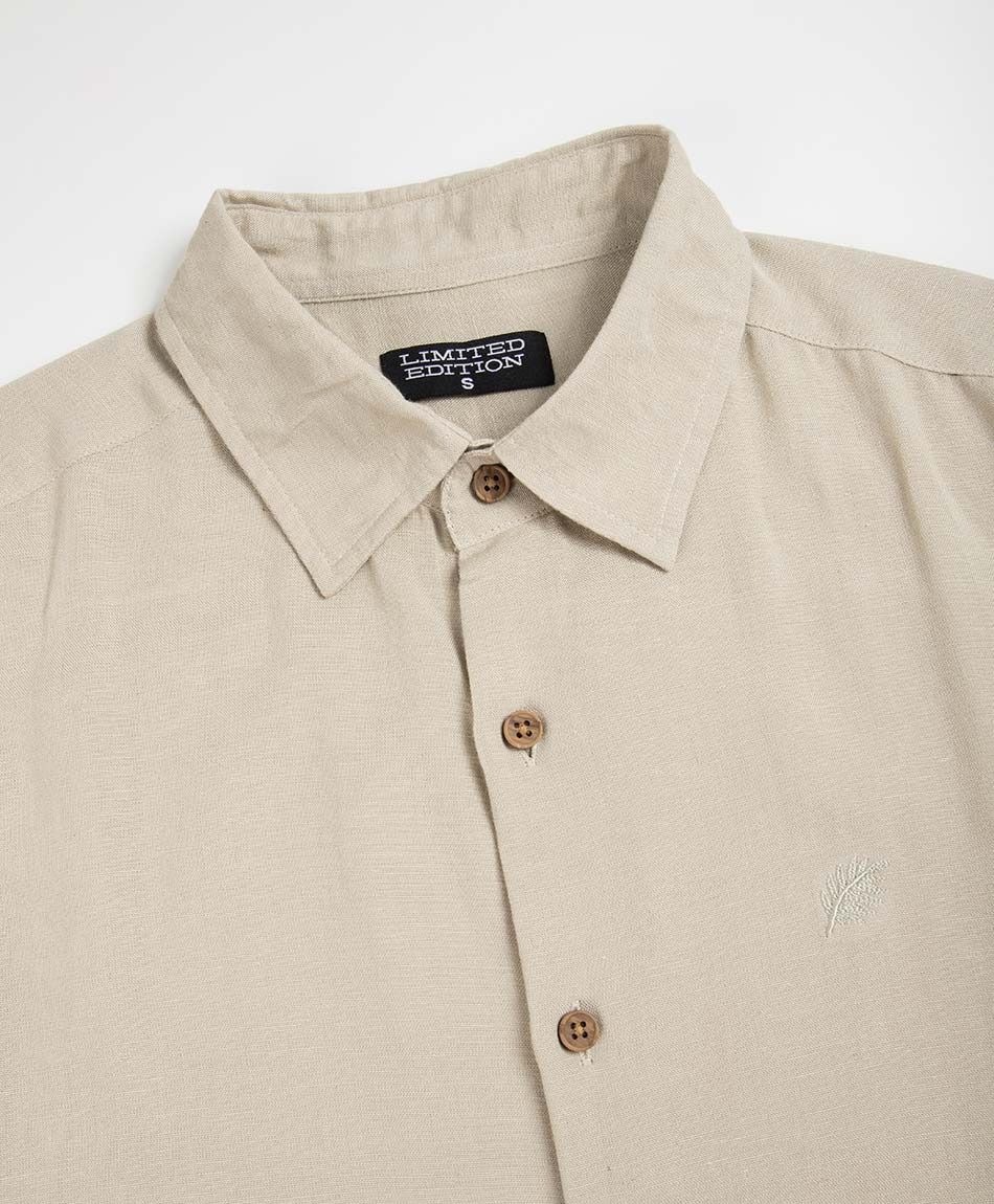 Camisa hombre lino bordado