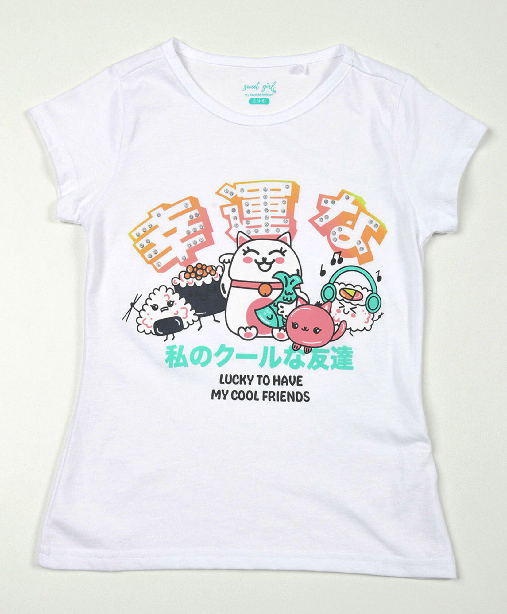 Polera niña sushi gato Polera niña sushi gato