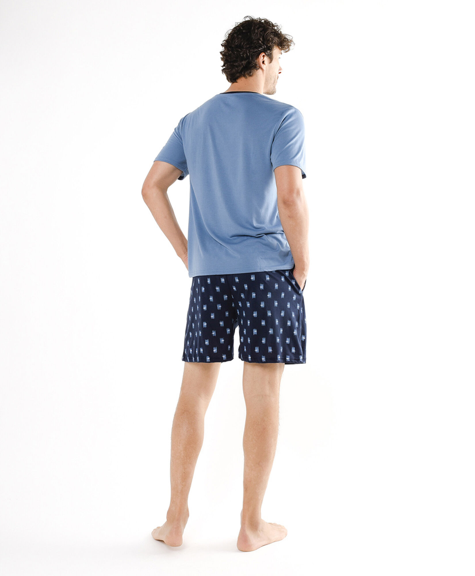 Pijama hombre azul botones Pijama hombre azul botones