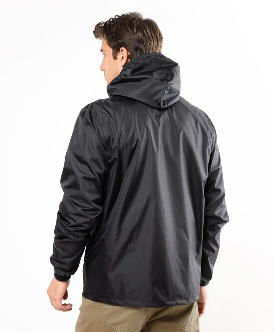 Cortaviento hombre liso negro