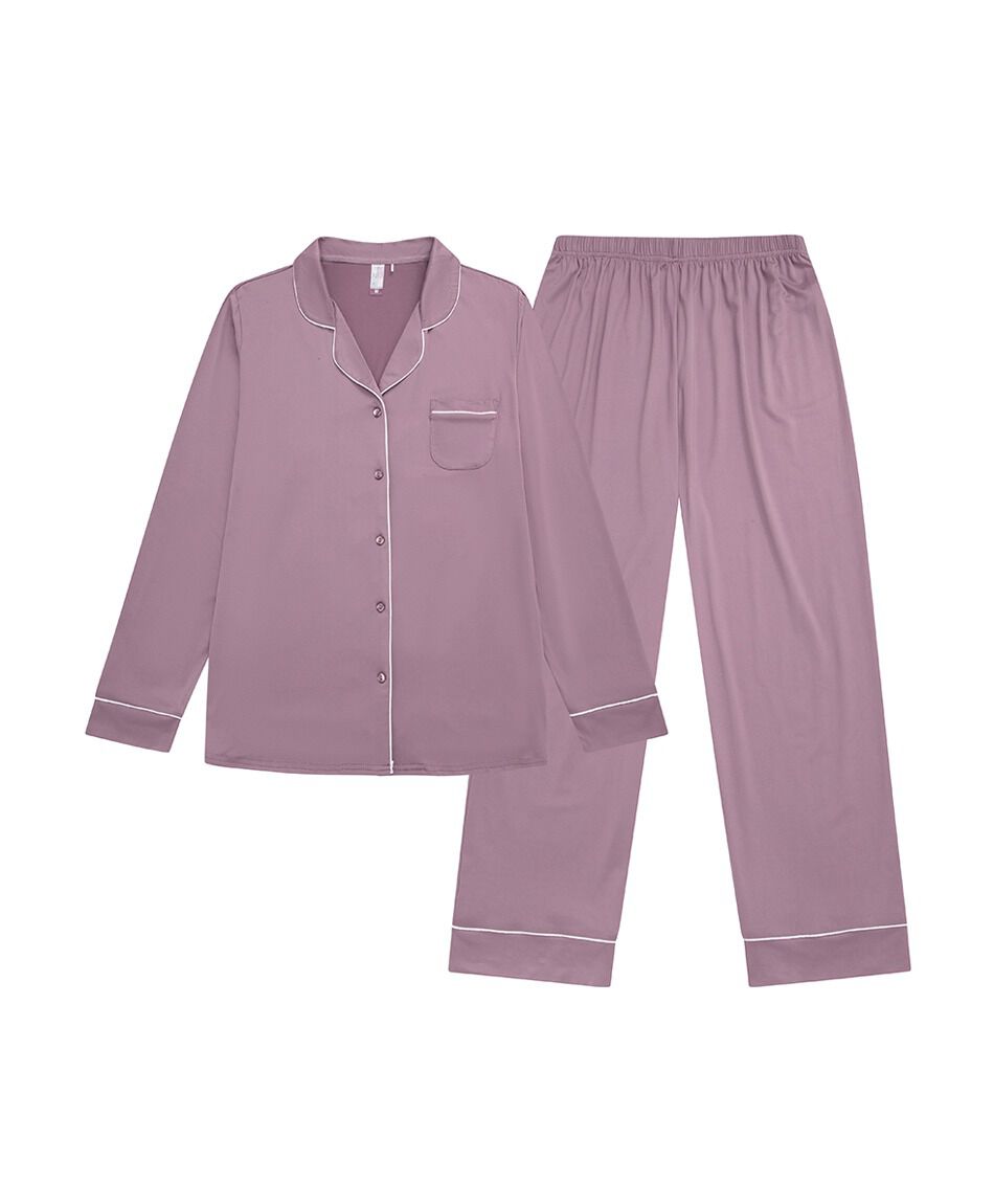 Pijama mujer camisero rosado oscuro