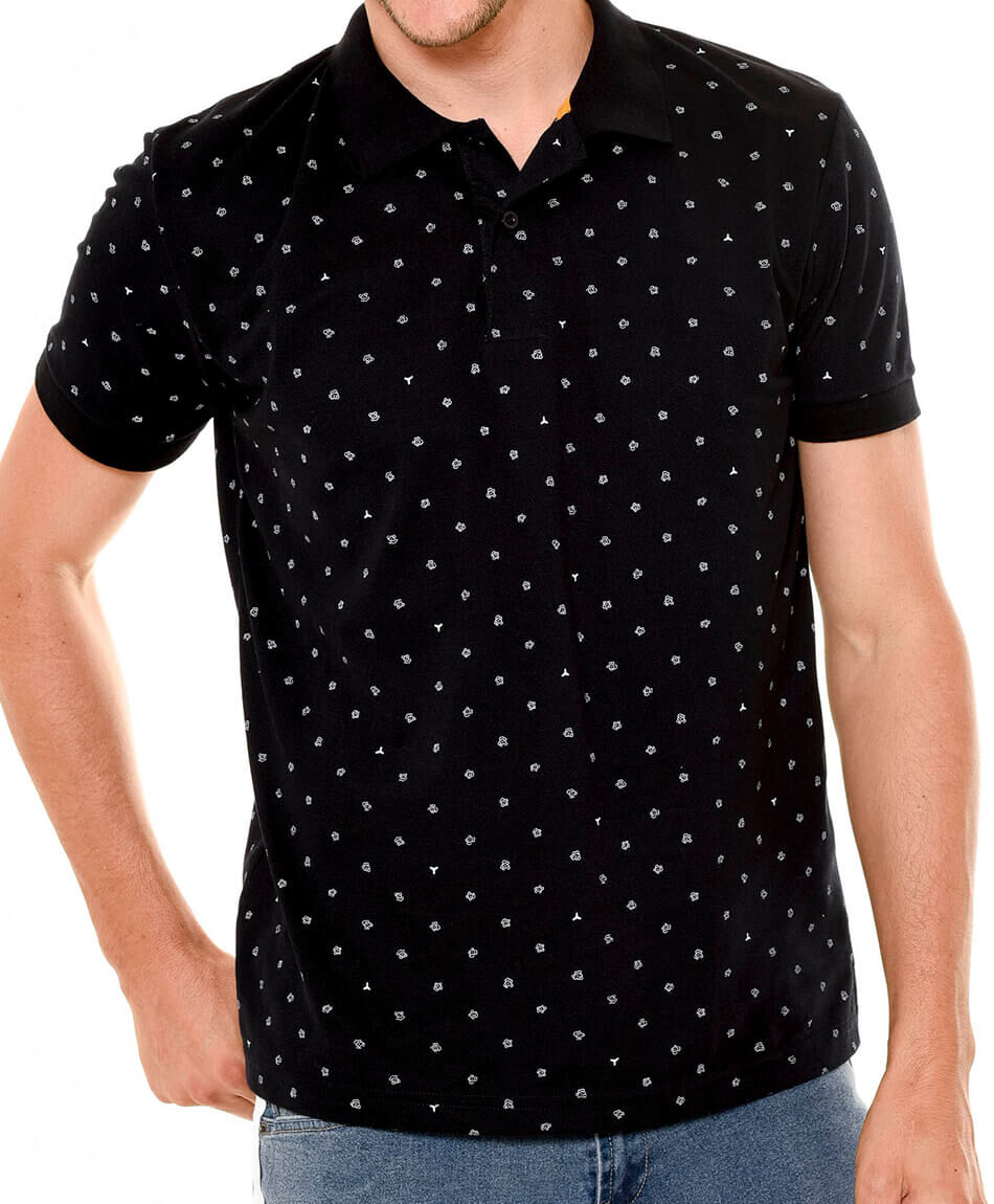 Polera cuello print