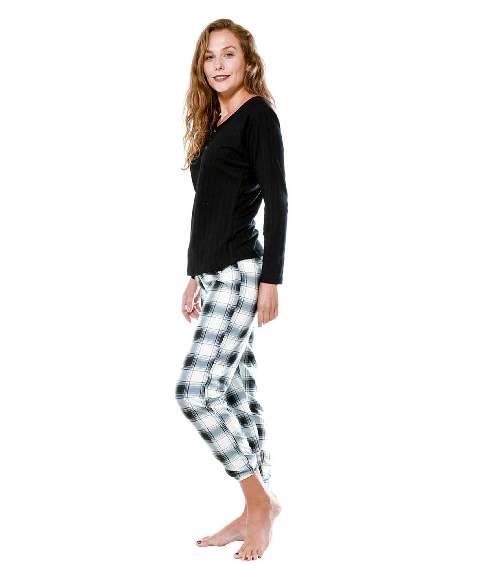 Pijama rib escoces negro Pijama rib escoces negro