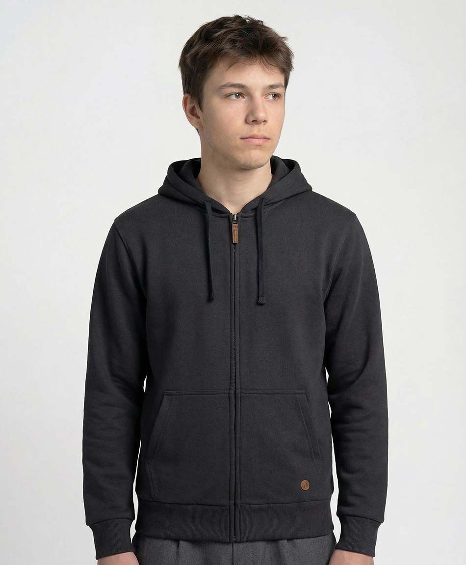 Poler&oacute;n escolar full zipper negro