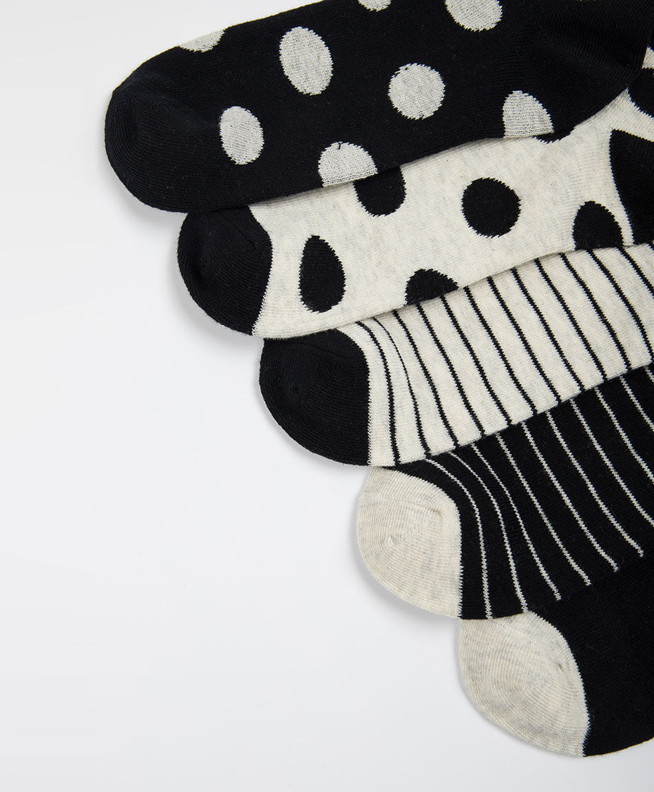 Pack 5 calcetines mujer cortos lunares