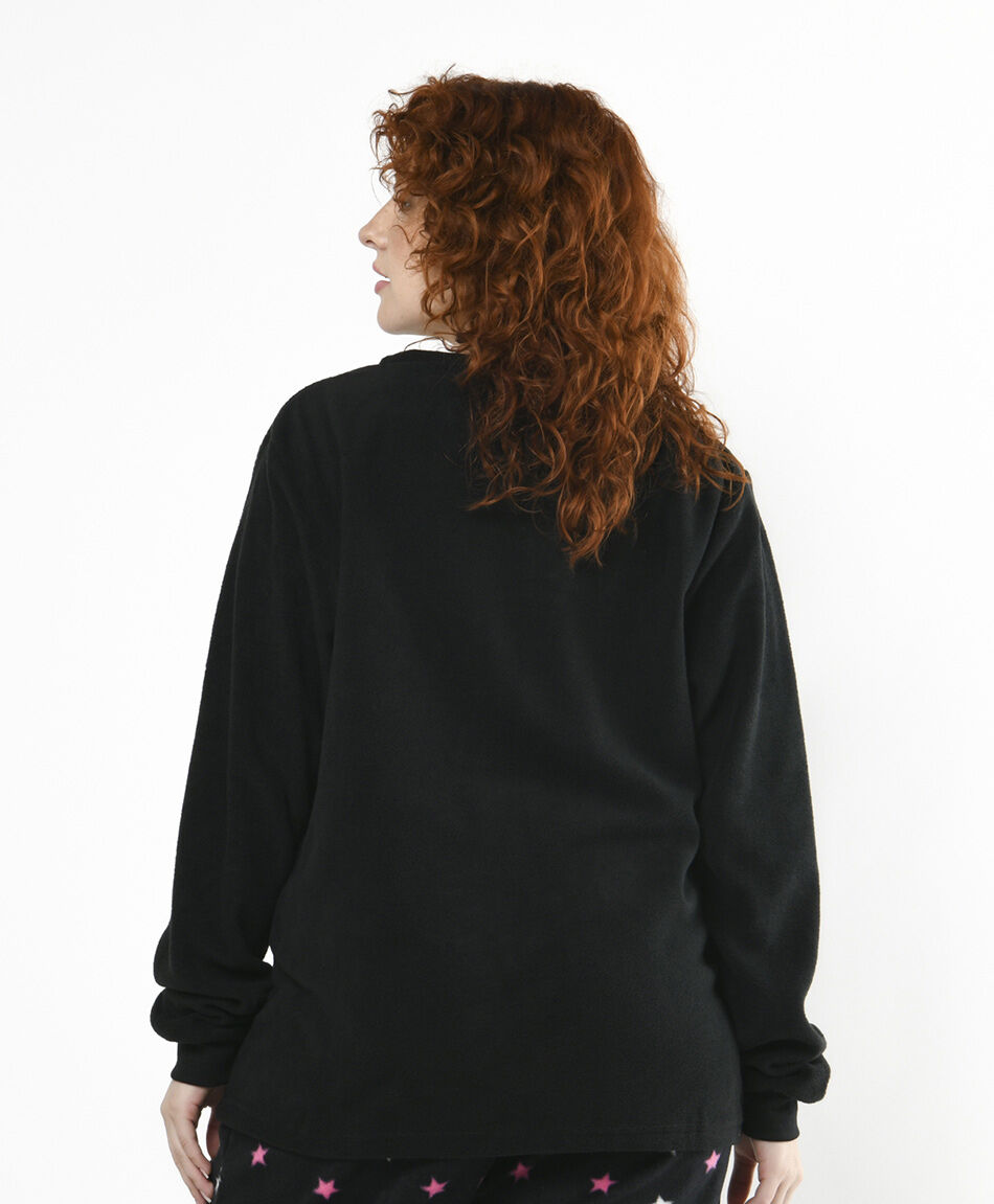 Pijama mujer polar gato negro estrellas